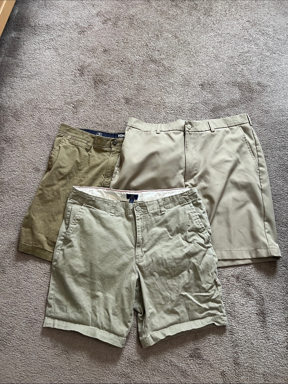 men’s khaki shorts bundle 3 pairs George,Sonoma flexwear,Ben Hogan